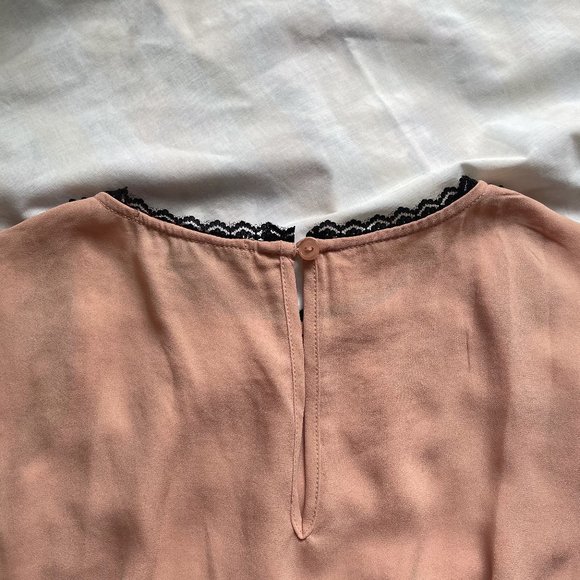 SOLD - Beautiful Pink Dress with Crochet Flower Details - Picture 4 of 9